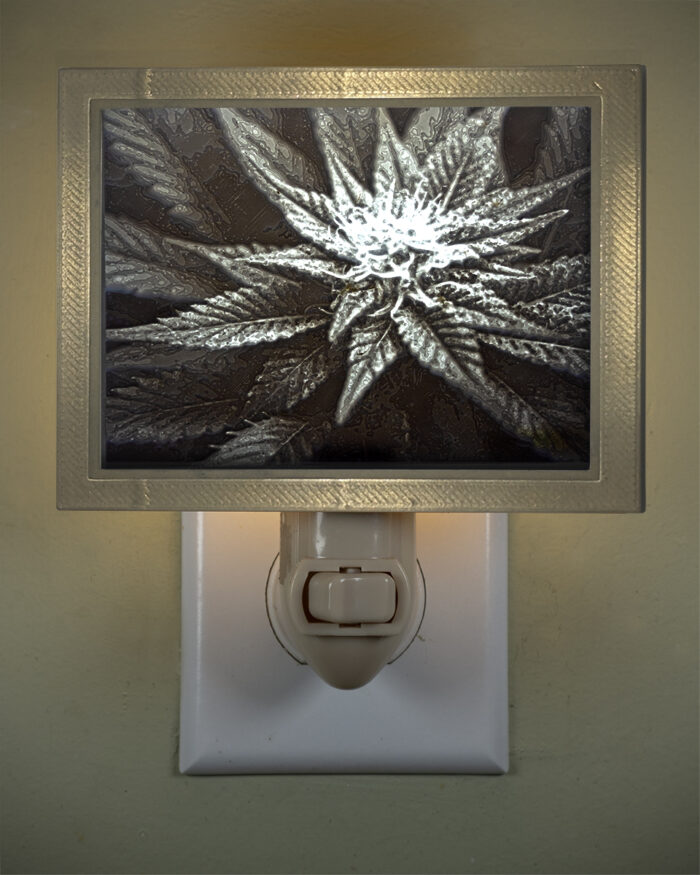 3D printed lithophane LED nightlight marijuana flower bud