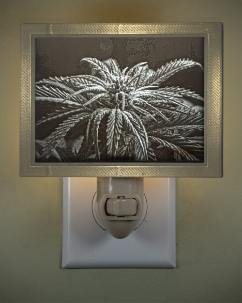 3D printed lithophane LED nightlight marijuana flower bud