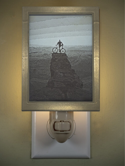 3D printed lithophane LED nightlight biker