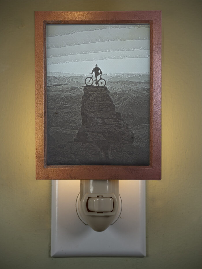 3D printed lithophane LED nightlight biker