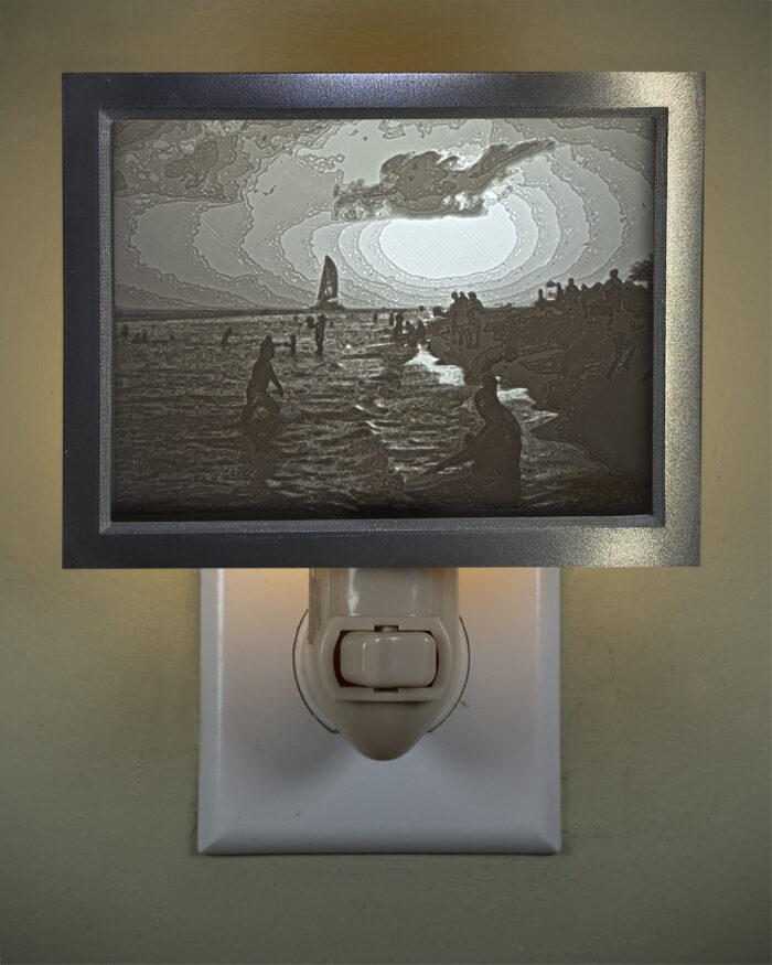 3D printed lithophane LED nightlight cancun beach