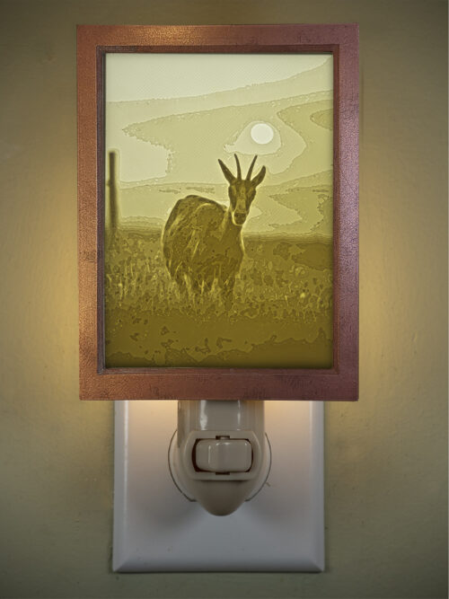 3D printed lithophane LED nightlight antelope