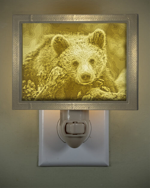 3D printed lithophane LED nightlight bear