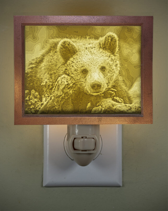 3D printed lithophane LED nightlight bear