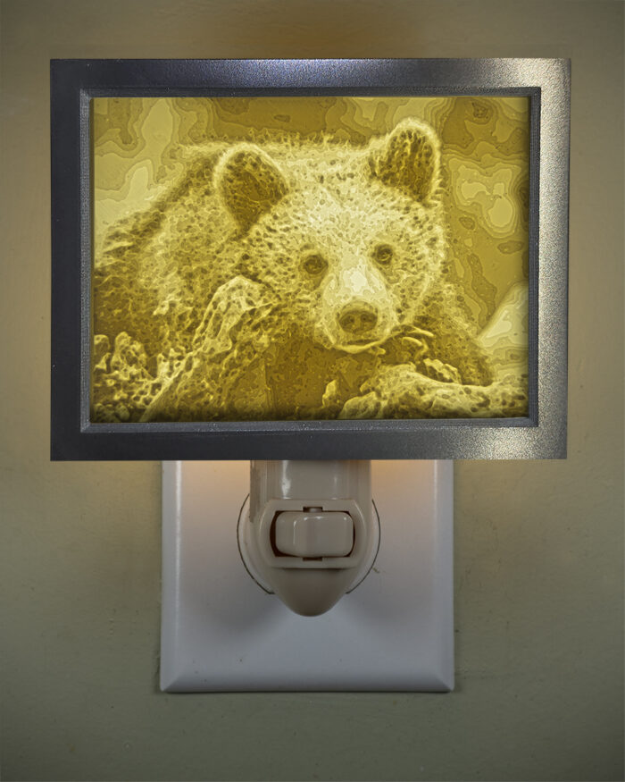 3D printed lithophane LED nightlight bear