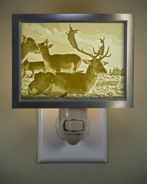 3D printed lithophane LED nightlight elk