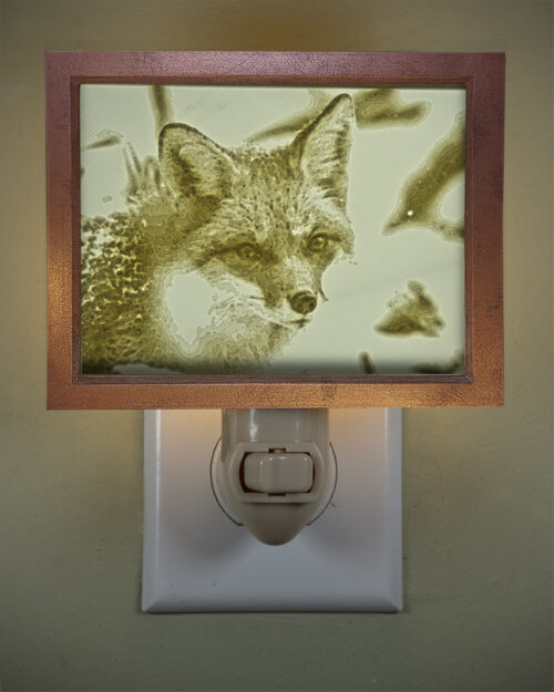 3D printed lithophane LED nightlight fox