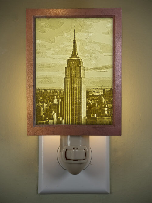 3D printed lithophane LED nightlight empire state building new york