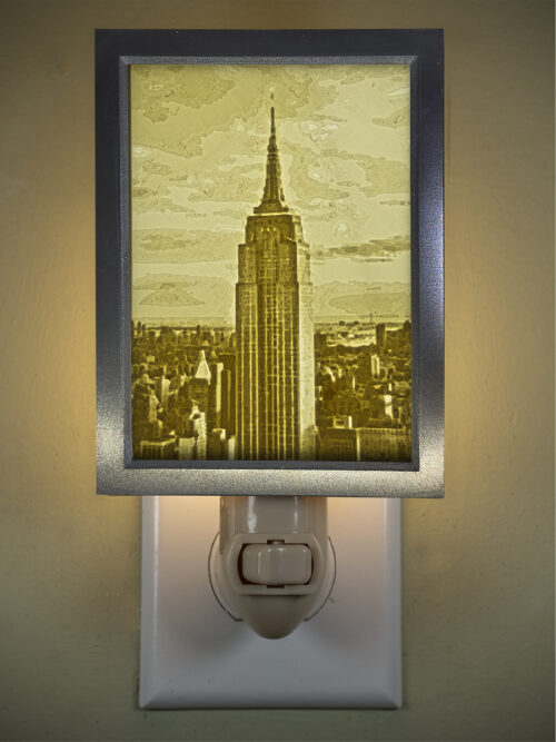 3D printed lithophane LED nightlight empire state building new york