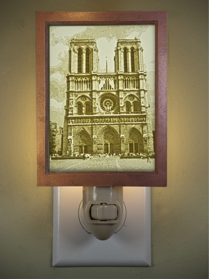 3D printed lithophane LED nightlight notre dame paris france