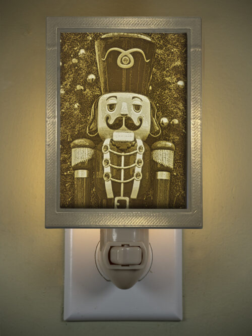 3D printed lithophane LED nightlight christmas nutcracker