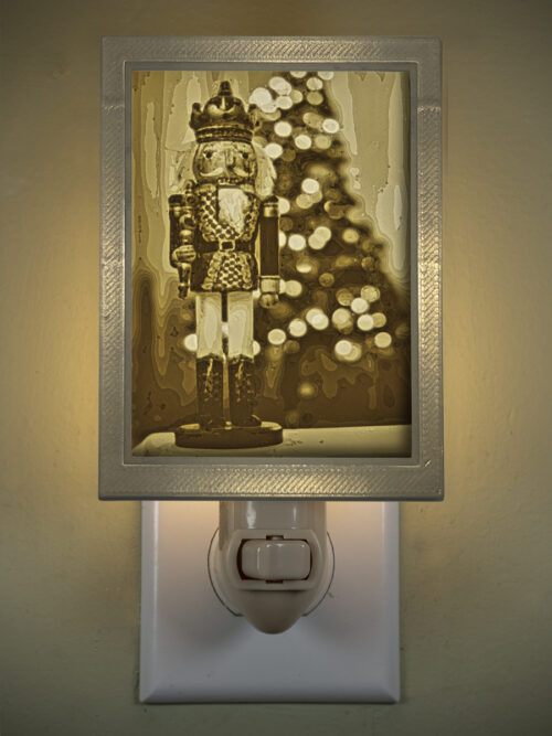 3D printed lithophane LED nightlight christmas nutcracker christmas tree