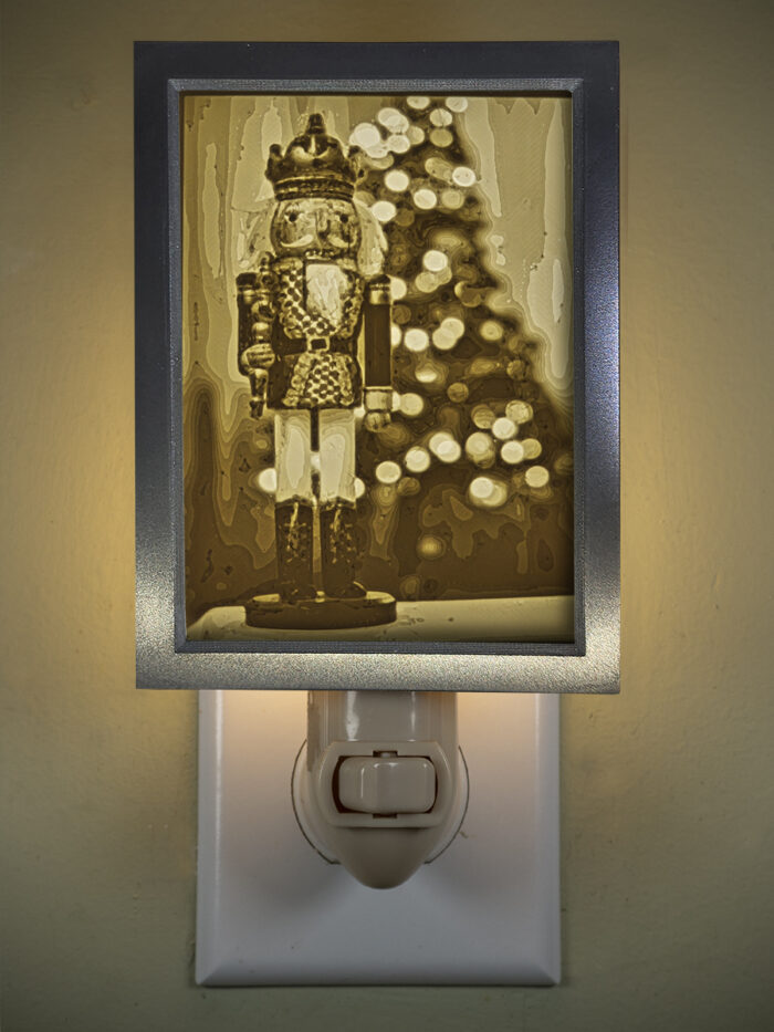 3D printed lithophane LED nightlight christmas nutcracker christmas tree