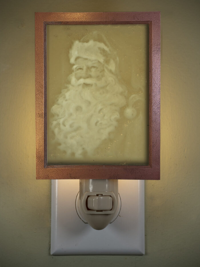 3D printed lithophane LED nightlight christmas santa smile