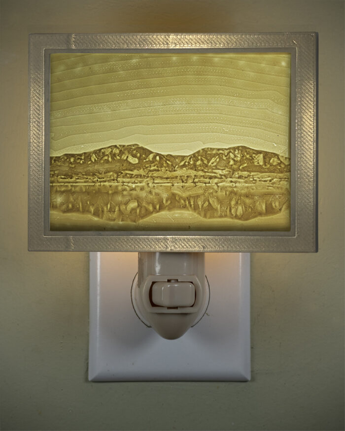 3D printed lithophane LED nightlight Flatirons Boulder Colorado