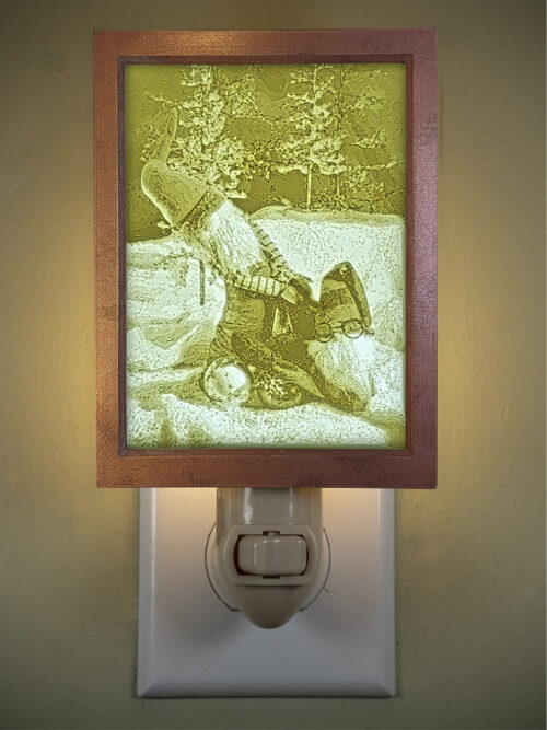 3D printed lithophane LED nightlight Christmas gnome toy bag