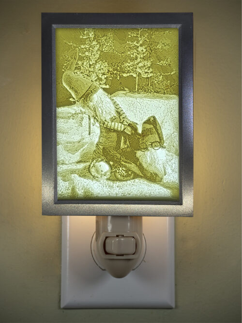 3D printed lithophane LED nightlight Christmas gnome toy bag