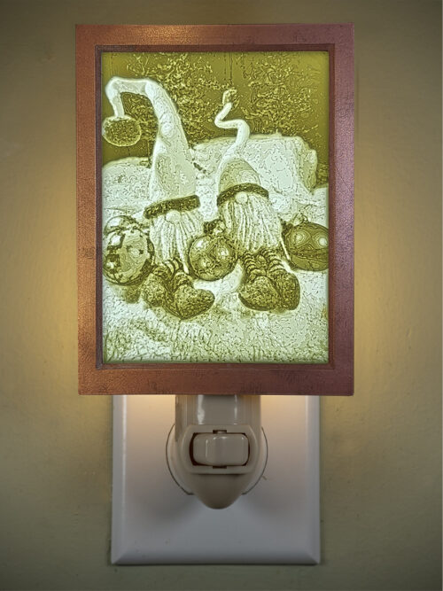 3D printed lithophane LED nightlight gnomes and ornaments