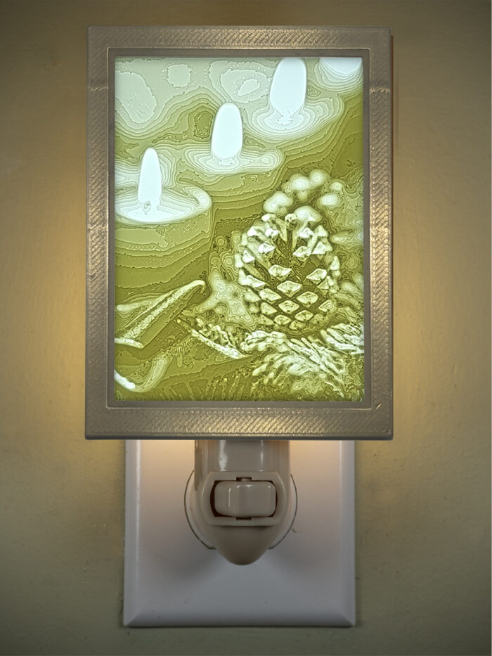 3D printed lithophane LED nightlight christmas candles