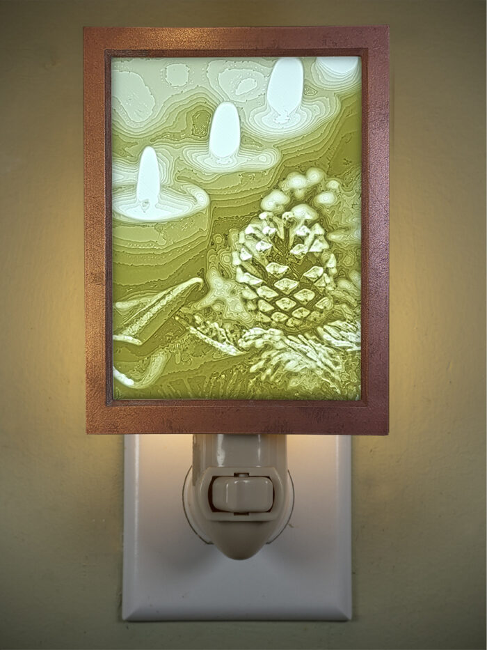 3D printed lithophane LED nightlight christmas candles