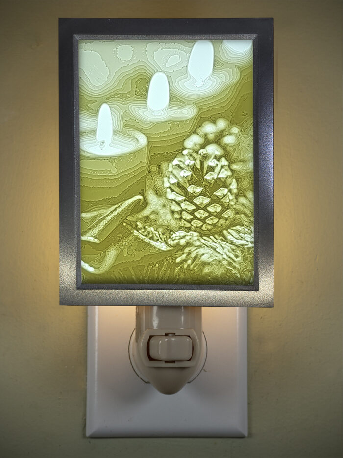 3D printed lithophane LED nightlight christmas candles