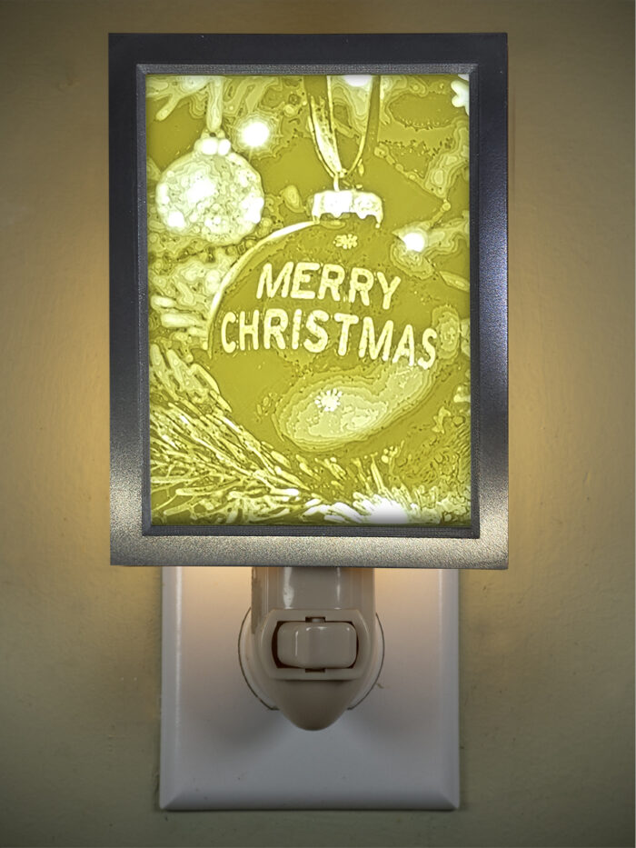 3D printed lithophane LED nightlight merry christmas ornament