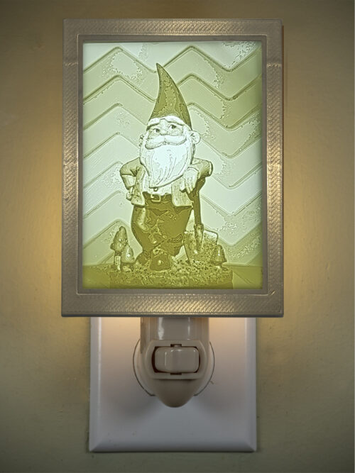 3D printed lithophane LED nightlight christmas santa and shovel