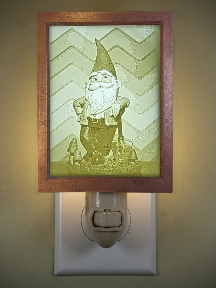 3D printed lithophane LED nightlight christmas santa and shovel