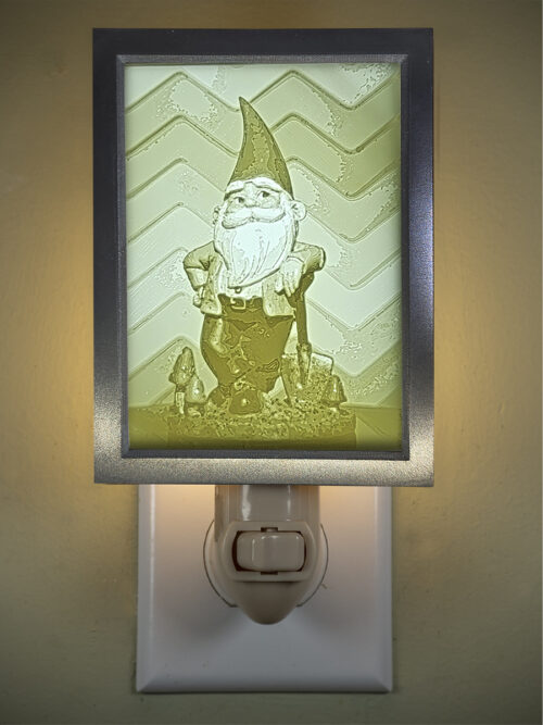 3D printed lithophane LED nightlight christmas santa and shovel